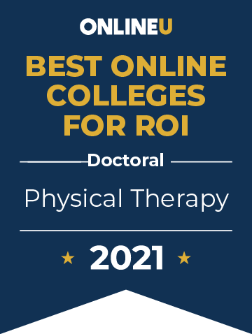 2021 Best Online Colleges Offering Doctoral Degrees in Physical Therapy Badge