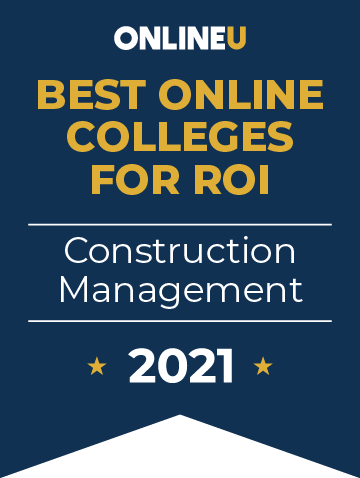 2021 Best Online Colleges Offering Bachelor's Degrees in Construction Management Badge