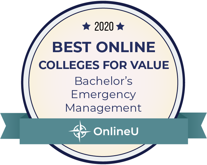 2020 Best Online Colleges Offering Bachelor's in Emergency Management Badge