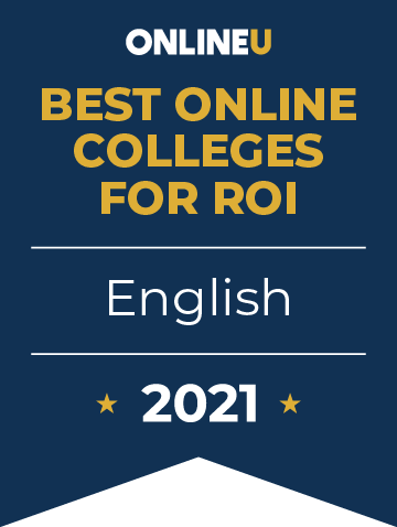 2021 Best Online Colleges Offering Bachelor's Degrees in English Badge
