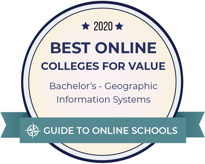 2020 Best Online Colleges Offering Bachelor's in Geographic Information Systems Badge