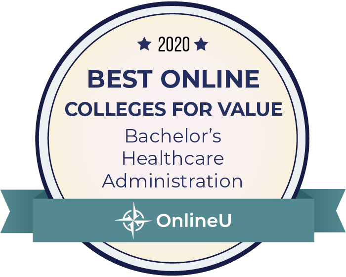 2020 Best Online Colleges Offering Bachelor's in Healthcare Administration Badge