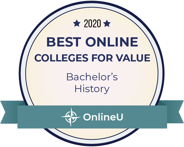 2020 Best Online Colleges Offering Bachelor's in History Badge