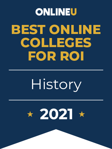 2021 Best Online Colleges Offering Bachelor's Degrees in History Badge
