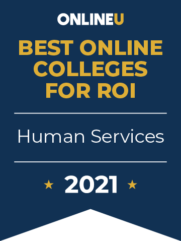 2021 Best Online Colleges Offering Bachelor's Degrees in Human Services Badge