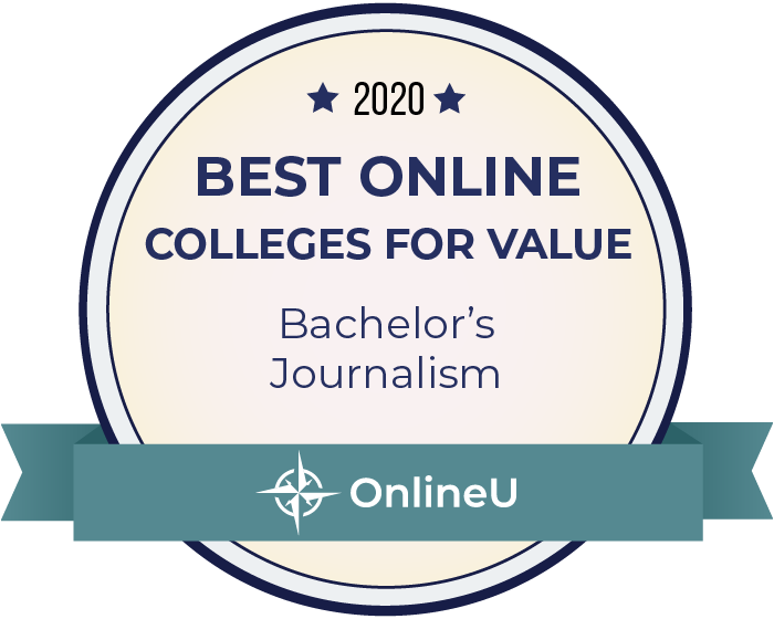 2020 Best Online Colleges Offering Bachelor's in Journalism Badge