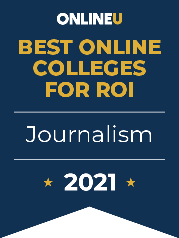 2021 Best Online Colleges Offering Bachelor's Degrees in Journalism Badge