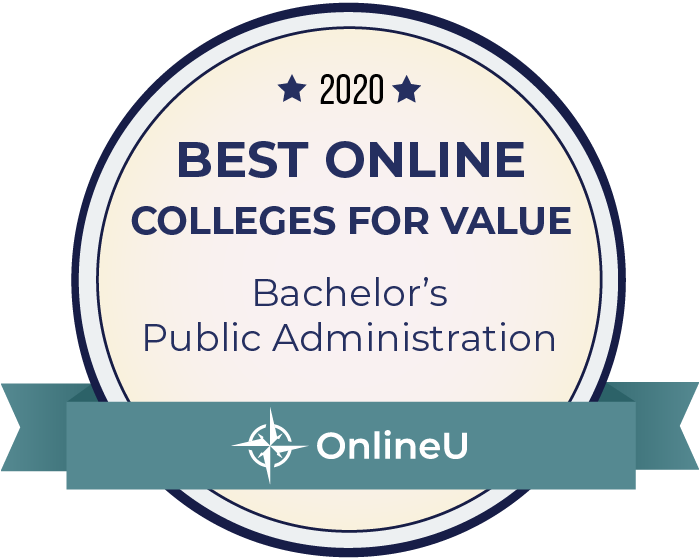 2020 Best Online Colleges Offering Bachelor's in Public Administration Badge