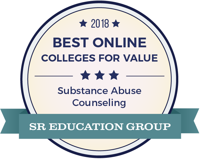 Substance Abuse Counseling-Top Online Colleges-2018-Badge