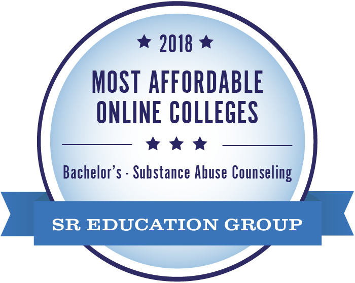 Substance Abuse Counseling-Most Affordable Online Colleges-2018-Badge