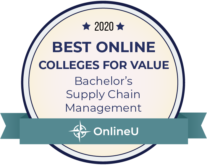 2020 Best Online Colleges Offering Bachelor's in Supply Chain Management Badge