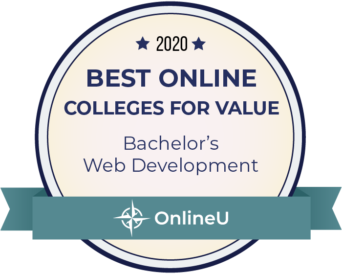 2020 Best Online Colleges Offering Bachelor's in Web Development Badge