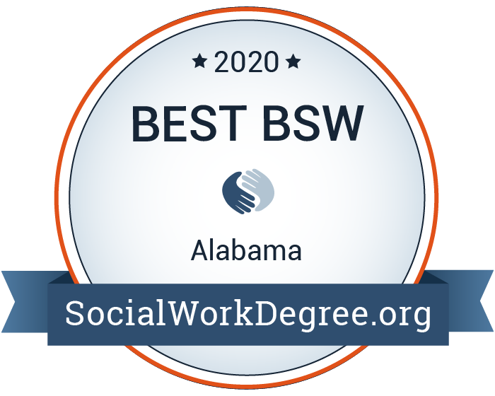 2020 Best Bachelor's Degrees of Social Work Programs in Alabama Badge