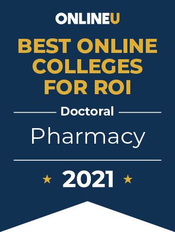 2021 Best Online Colleges Offering Doctoral Degrees in Pharmacy Badge