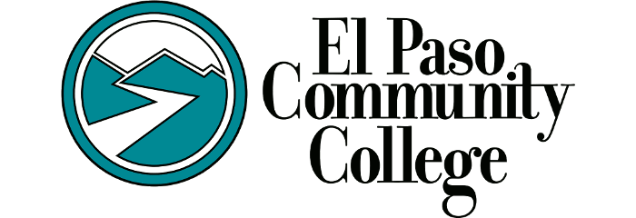 El Paso Community College Logo with a mountain side insert.