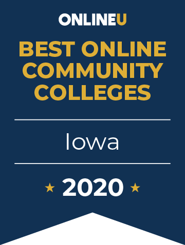 2020 Best Online Community Colleges in Iowa Badge
