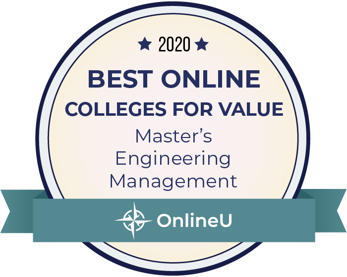 2020 Best Online Master's in Engineering Management Badge