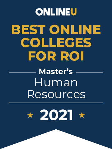 2021 Best Online Colleges Offering Master's Degrees in Human Resources Badge