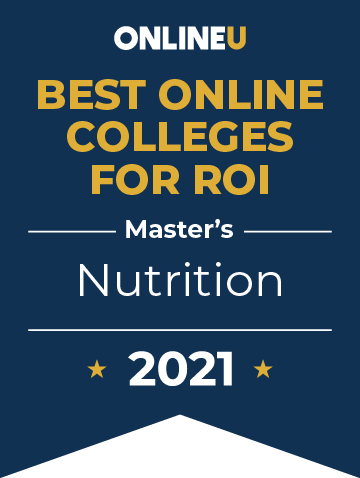 2021 Best Online Colleges Offering Master's Degrees in Nutrition Badge