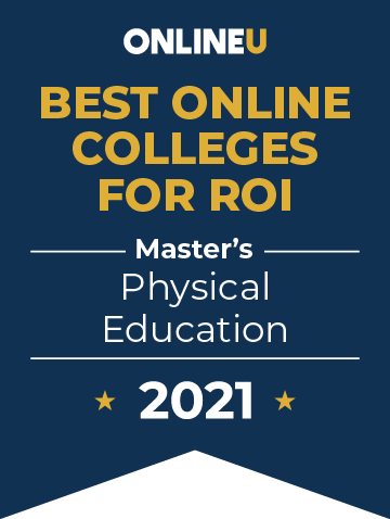 2021 Best Online Colleges Offering Master's Degrees in Physical Education Badge