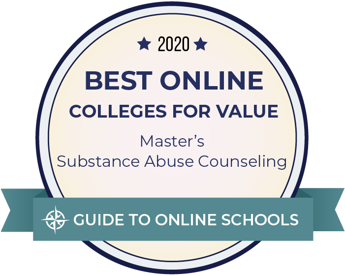 2020 Best Online Master's in Substance Abuse Counseling Badge